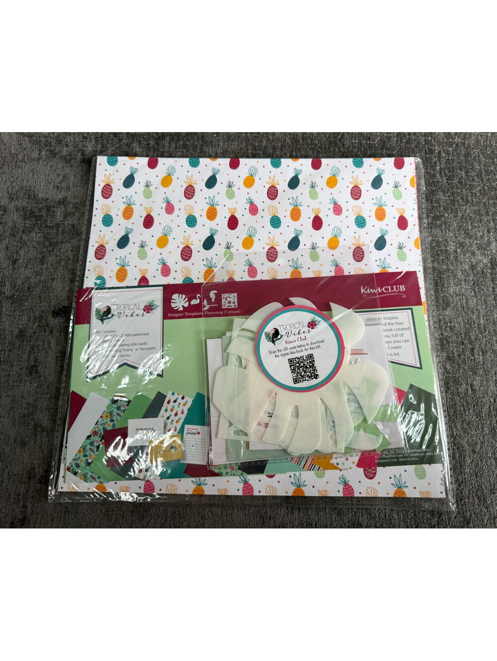 Kiwi Lane Kiwi Club Tropical Vibes Scrapbook Kit Templates Paper